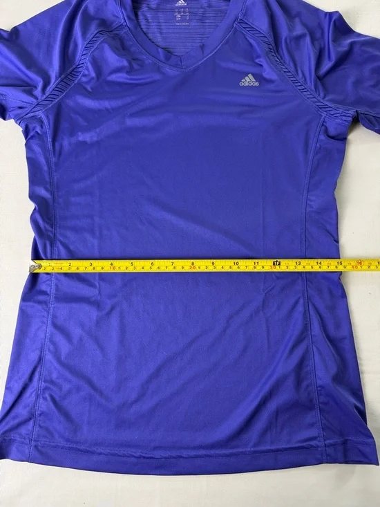 Adidas Aeroready Purple V-Neck Long Sleeve Performance Top Size M - Picture 8 of 11